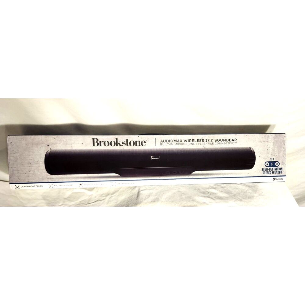 Brookstone Audiomax Wireless 17.7” Advanced Power Soundbar Microphone/Brand New